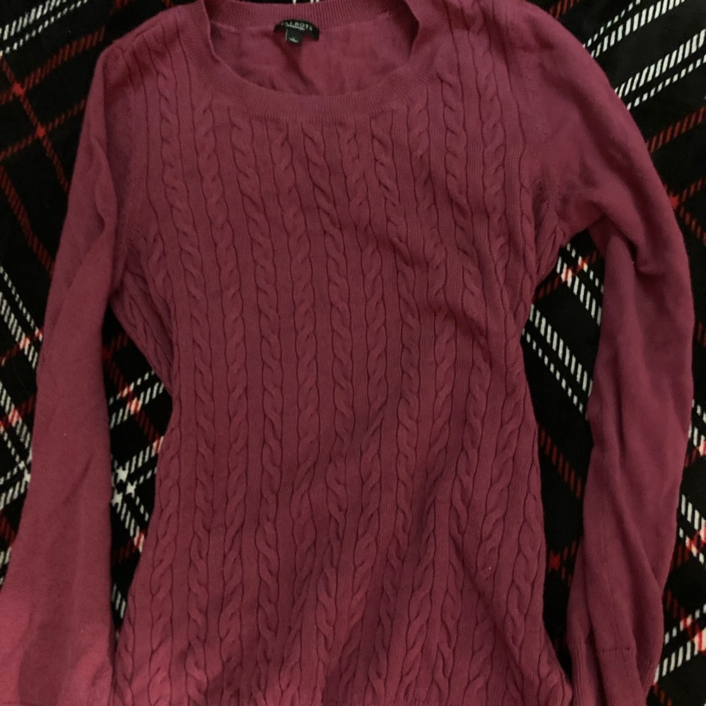 Talbots Cable Knit Sweater - Deep Pink